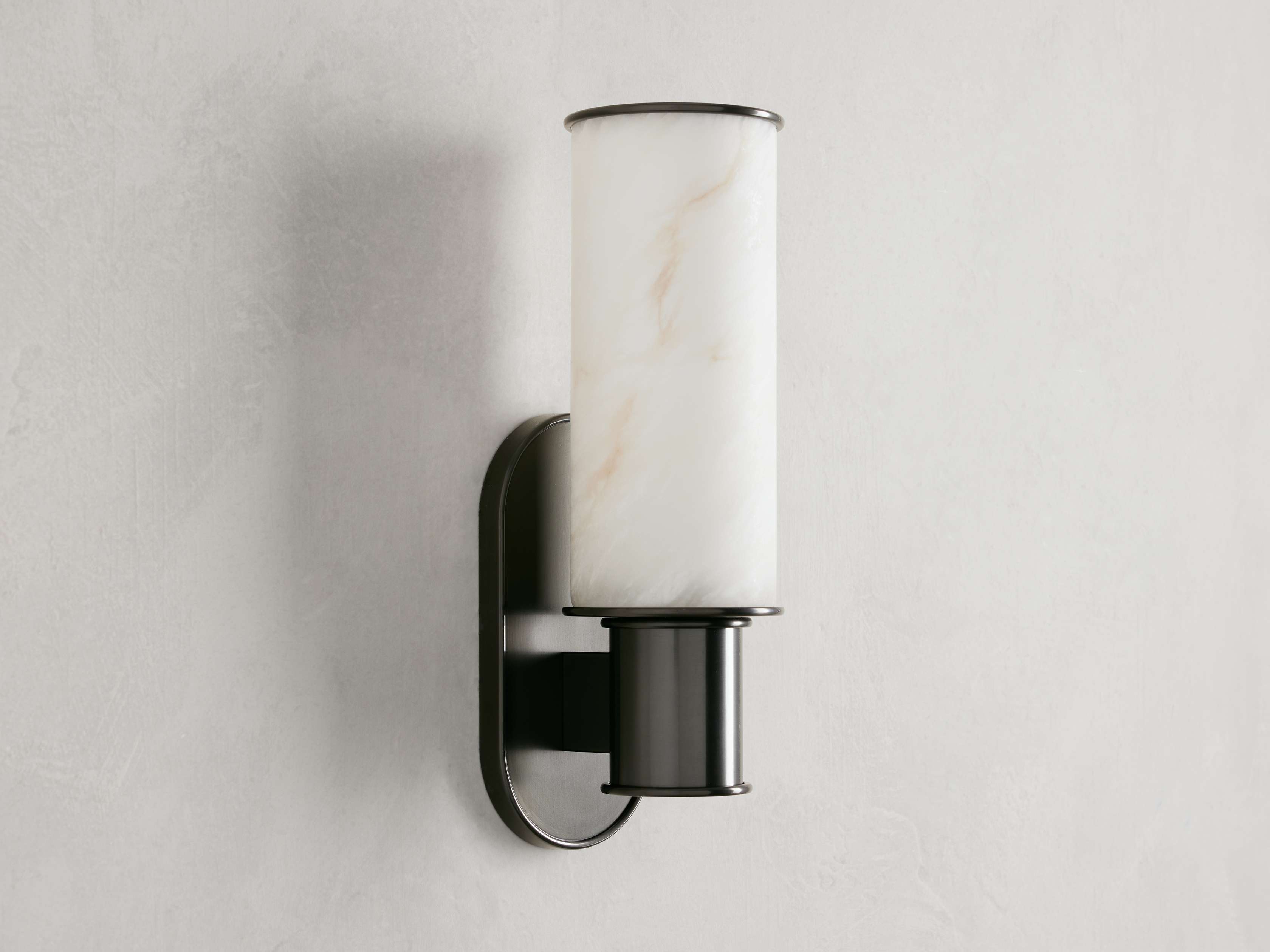 Harlin Wall Light in Alabaster, Hardwired Wall Sconce, detail 6