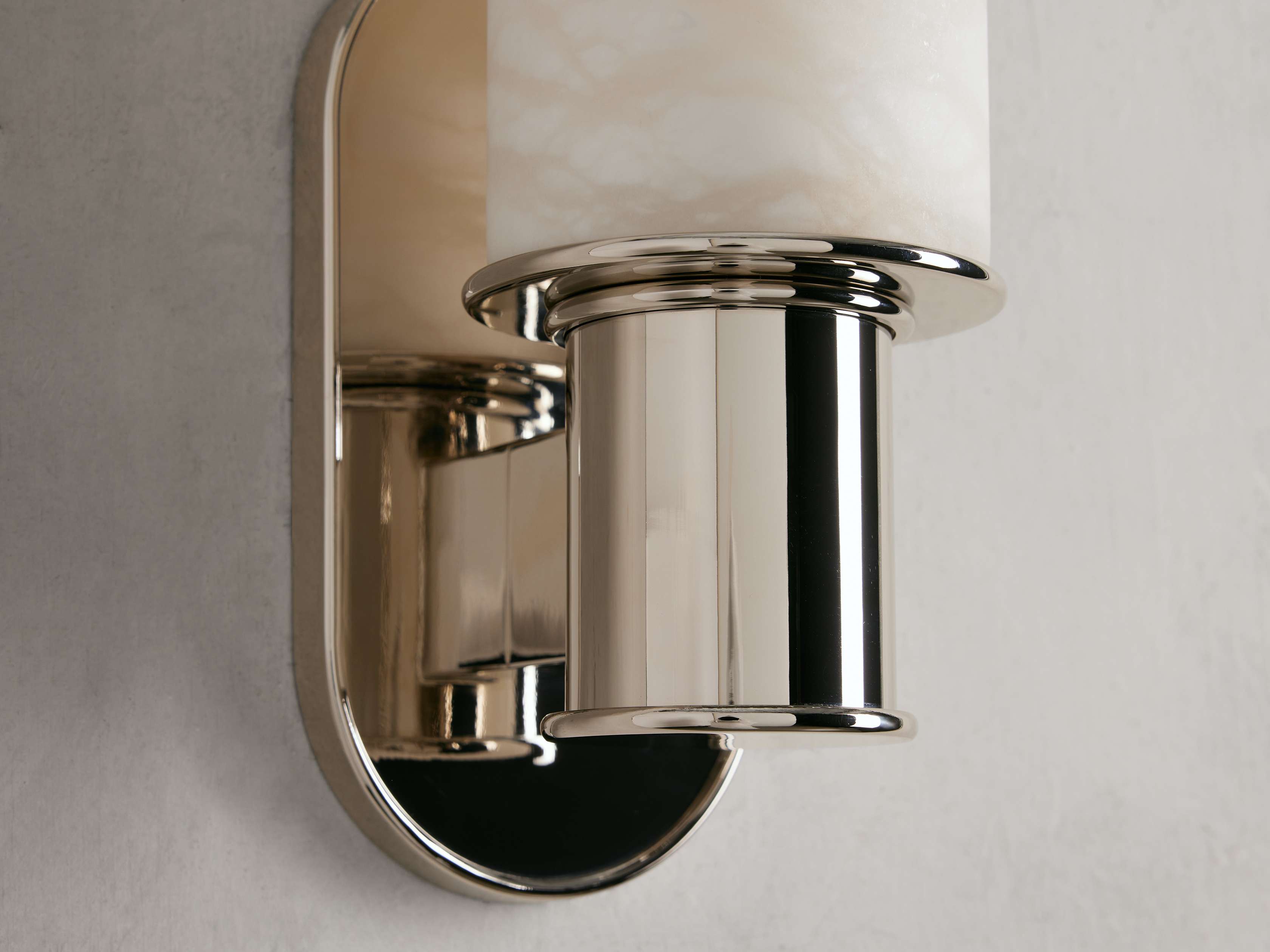 Harlin Wall Light in Alabaster, Hardwired Wall Sconce, detail 9