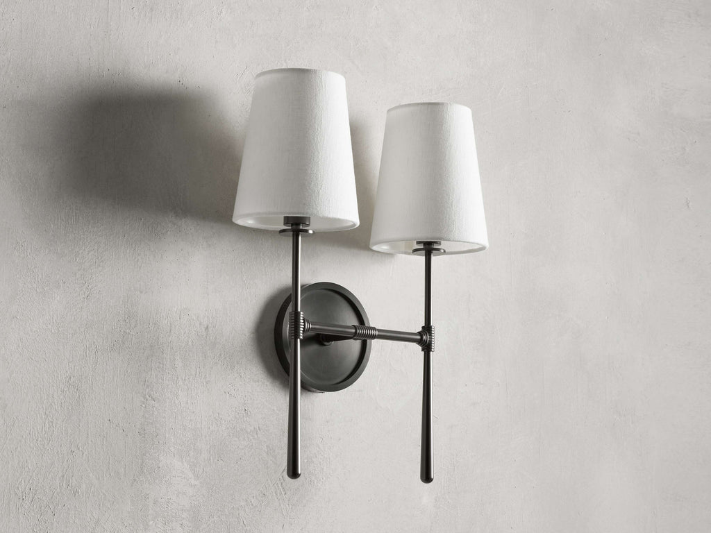 Rhodes Double Wall Light, Hardwired Wall Sconce, detail 3