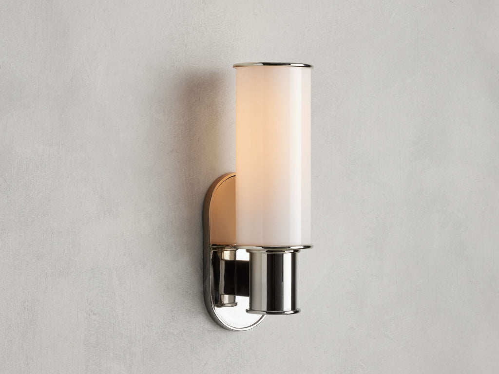Harlin Wall Light in Milk, Hardwired Wall Sconce, 4.25" w x 8.75" h