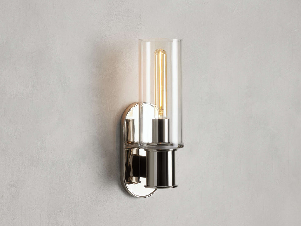 Harlin Wall Light in Clear, Hardwired Wall Sconce, 4.25" w x 8.75" h