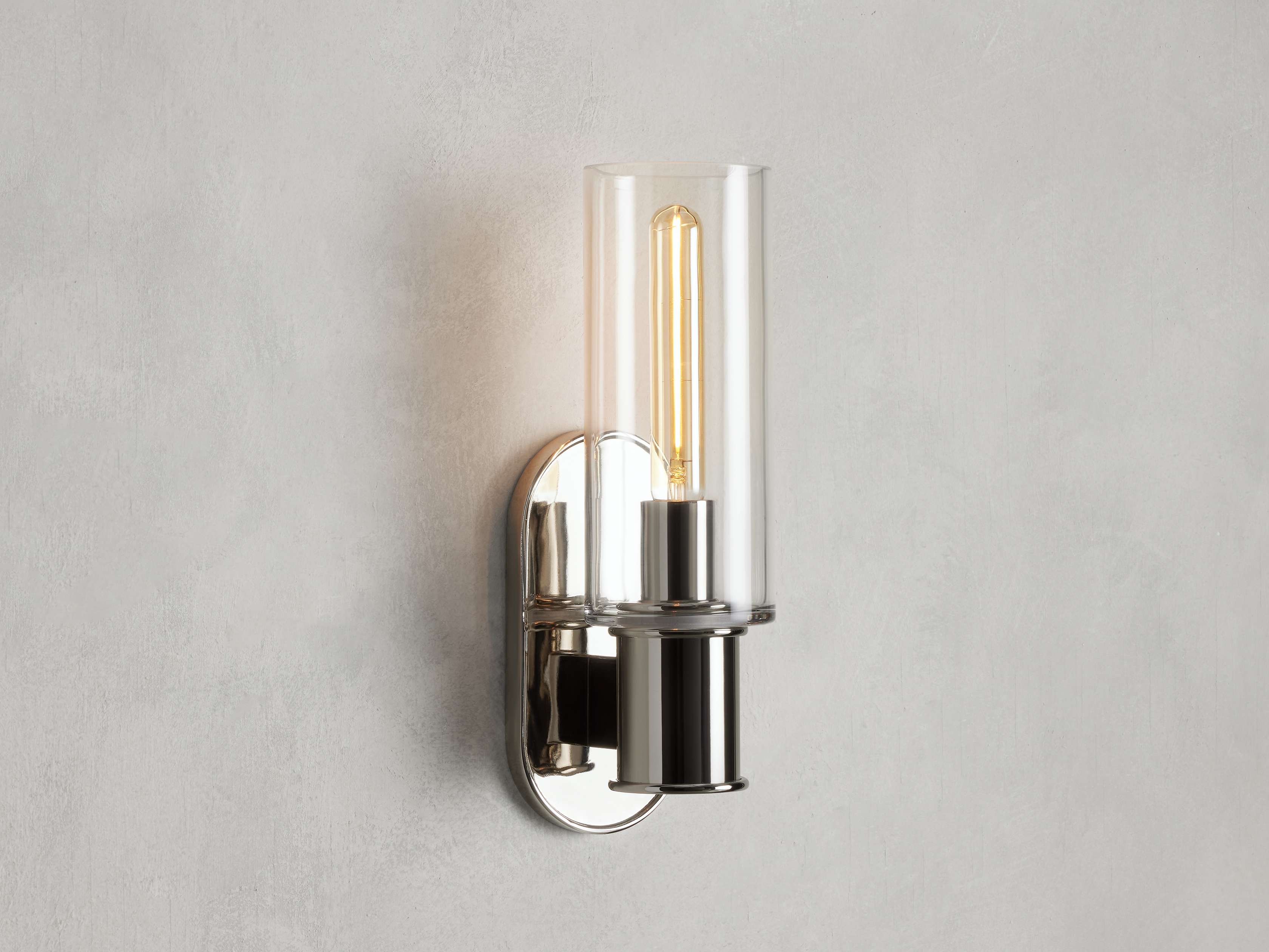 Harlin Wall Light in Clear, Hardwired Wall Sconce, 4.25" w x 8.75" h
