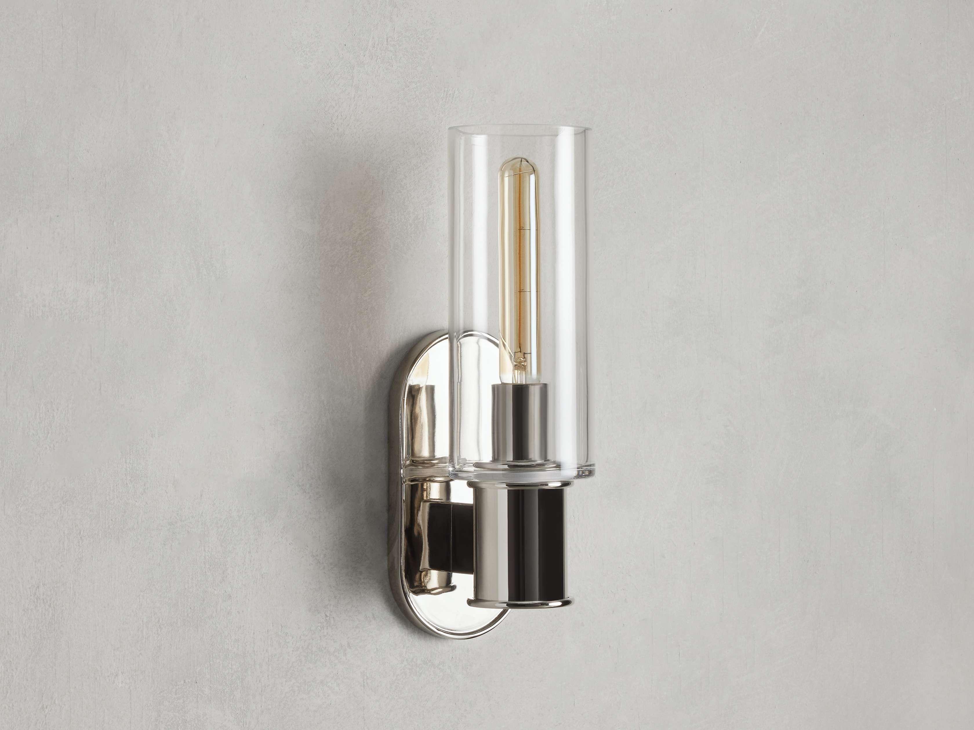 Harlin Wall Light in Clear, Hardwired Wall Sconce, detail 2