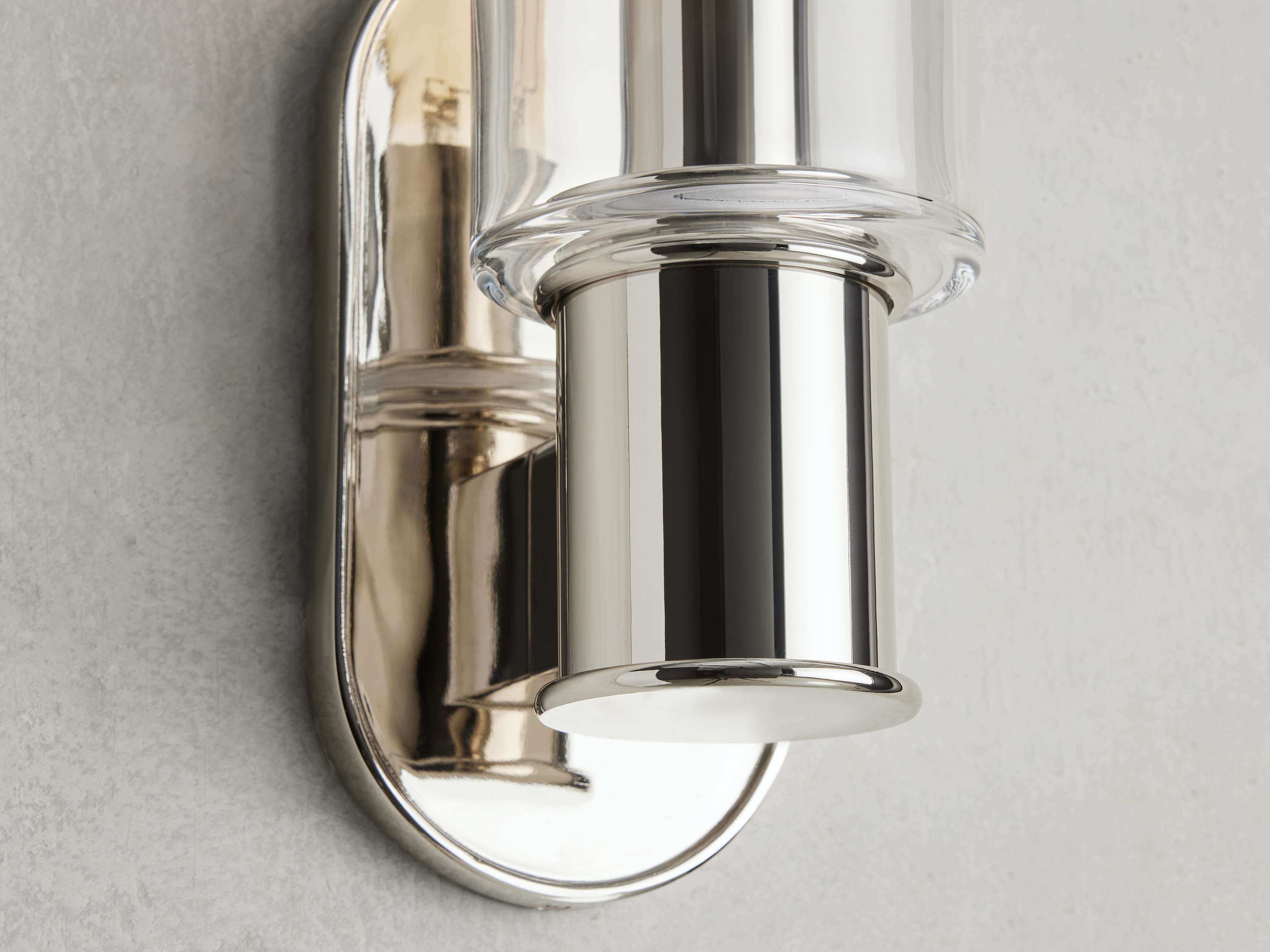 Harlin Wall Light in Clear, Hardwired Wall Sconce, detail 3