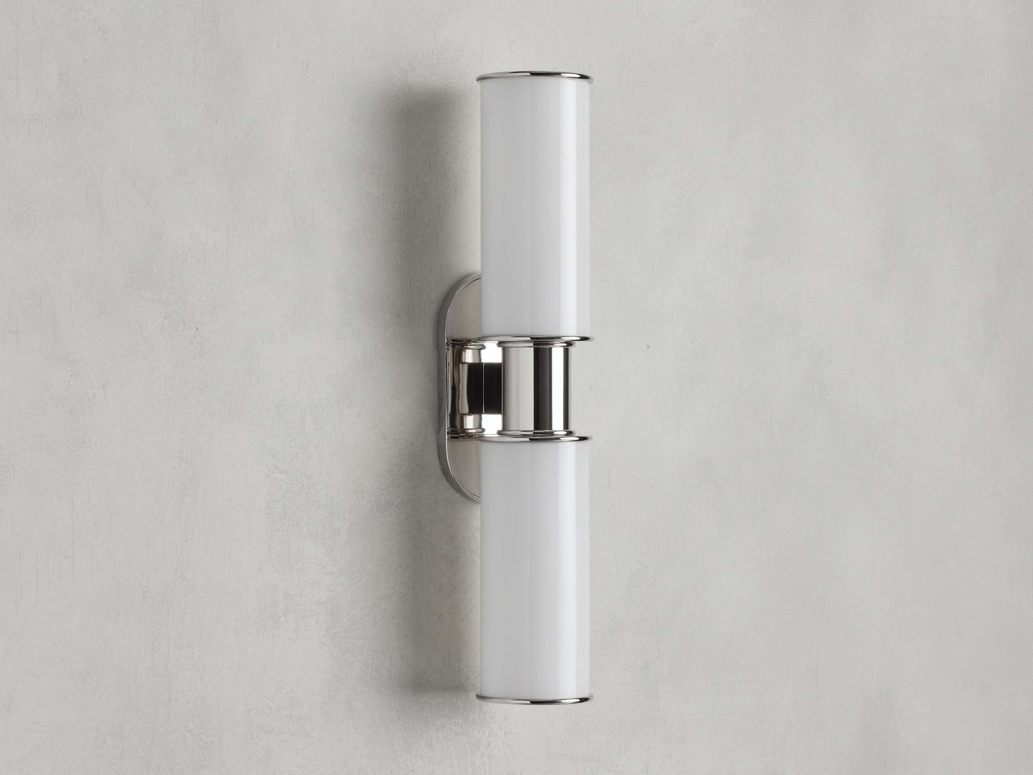 Harlin Double Wall Light in Milk, Hardwired Wall Sconce, detail 4