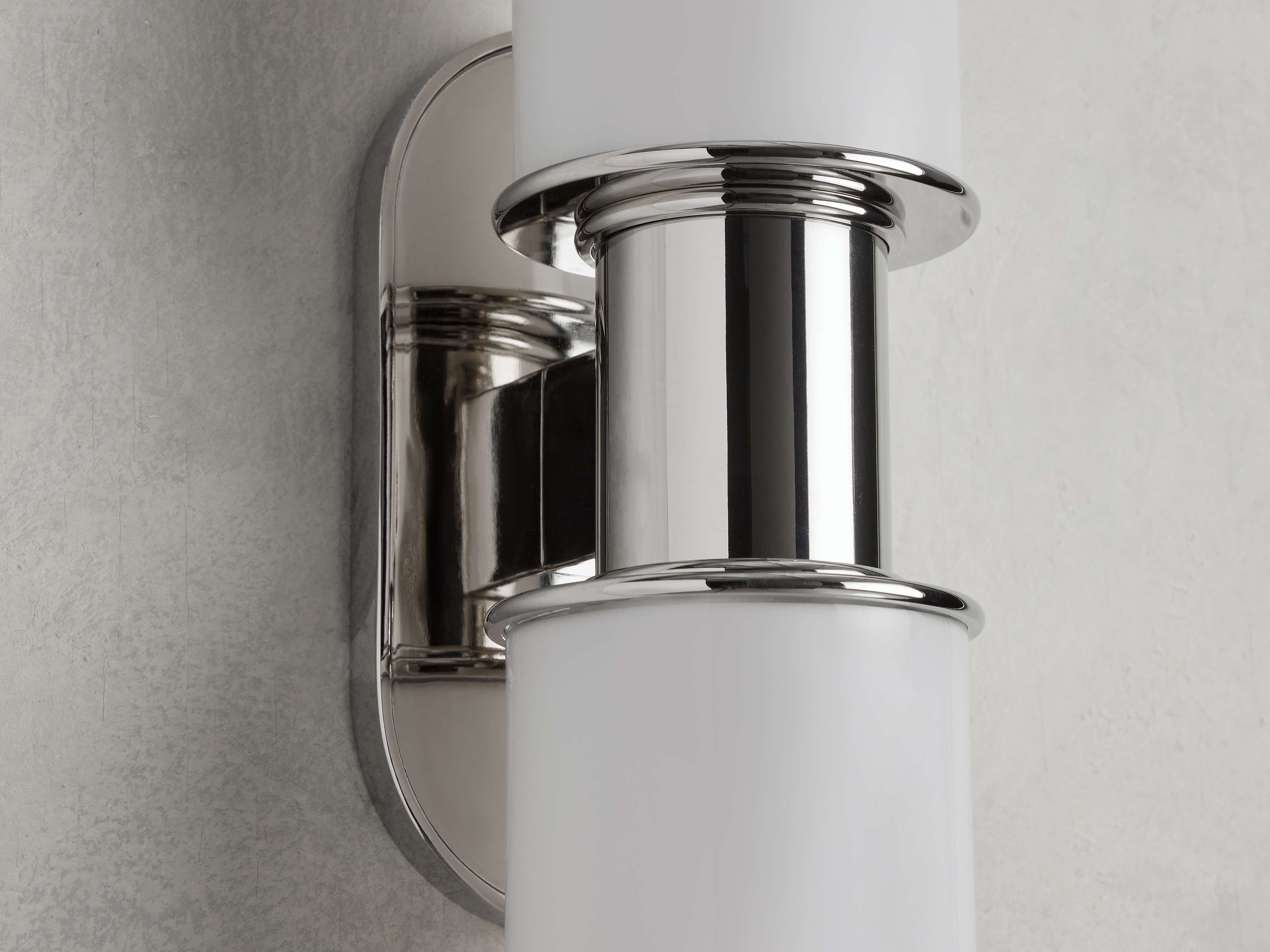 Harlin Double Wall Light in Milk, Hardwired Wall Sconce, detail 3