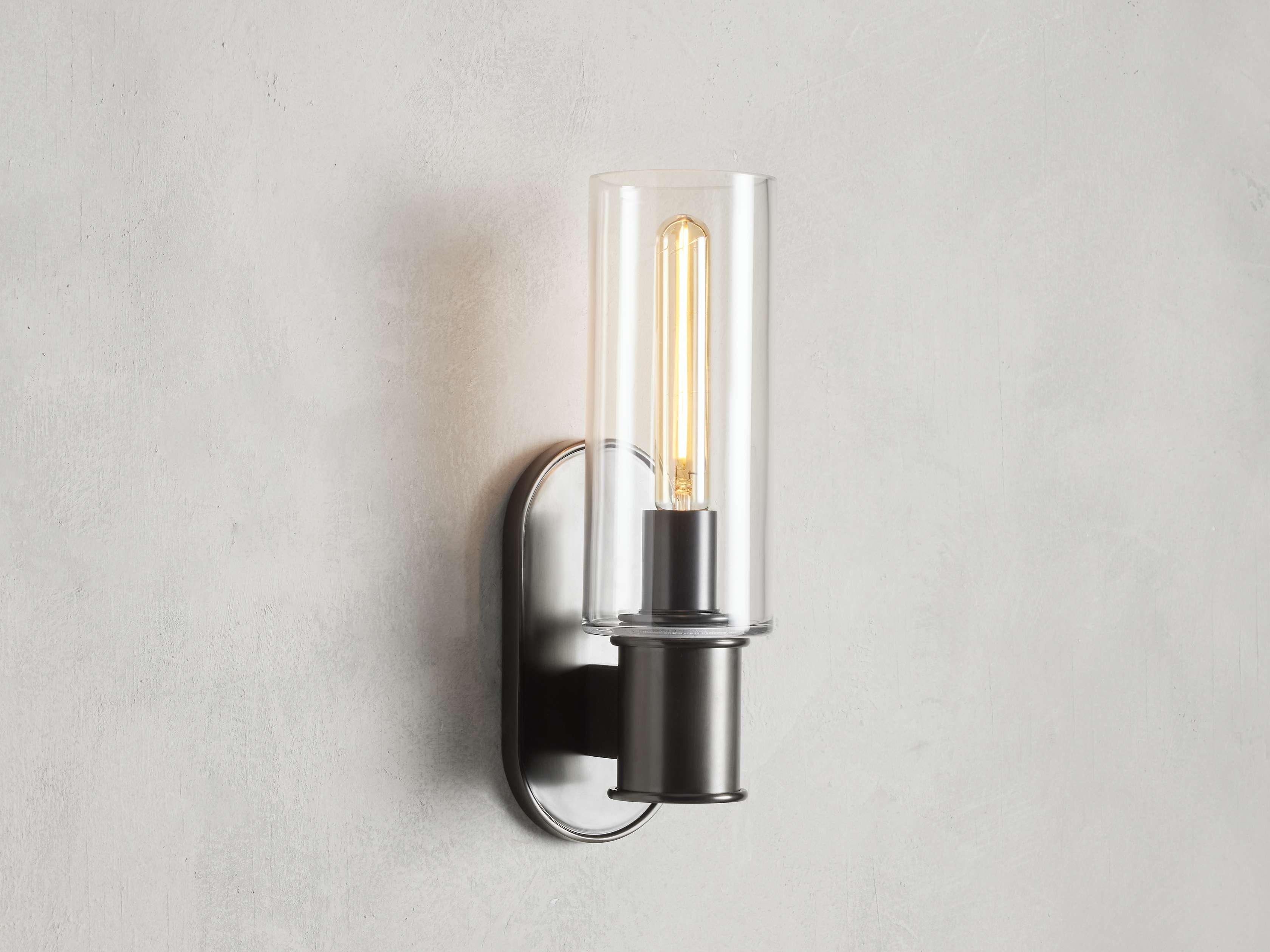 Harlin Wall Light in Clear Bronze, Hardwired Wall Sconce, 4.25" w x 8.75" h