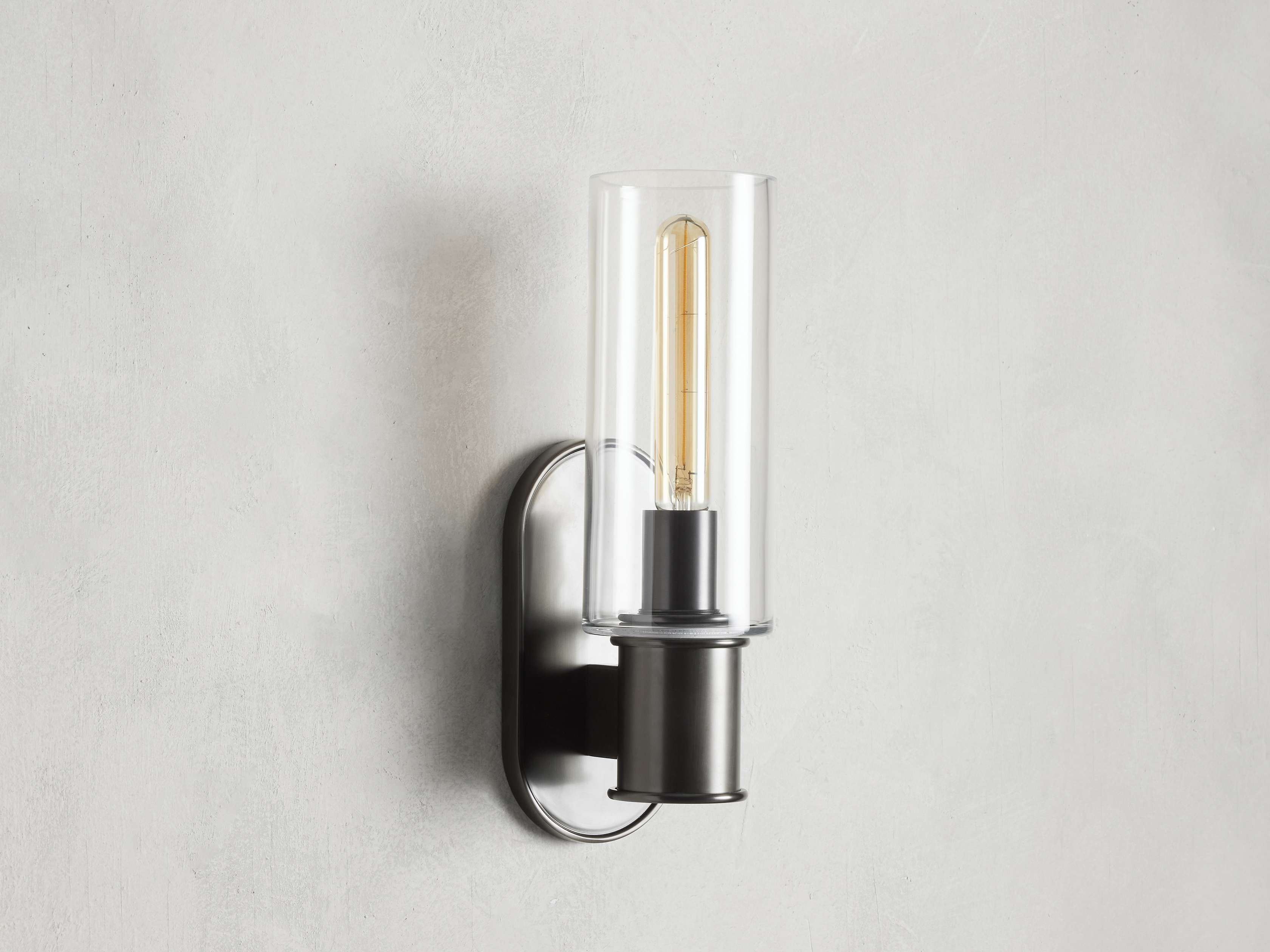 Harlin Wall Light in Clear Bronze, Hardwired Wall Sconce, detail 2