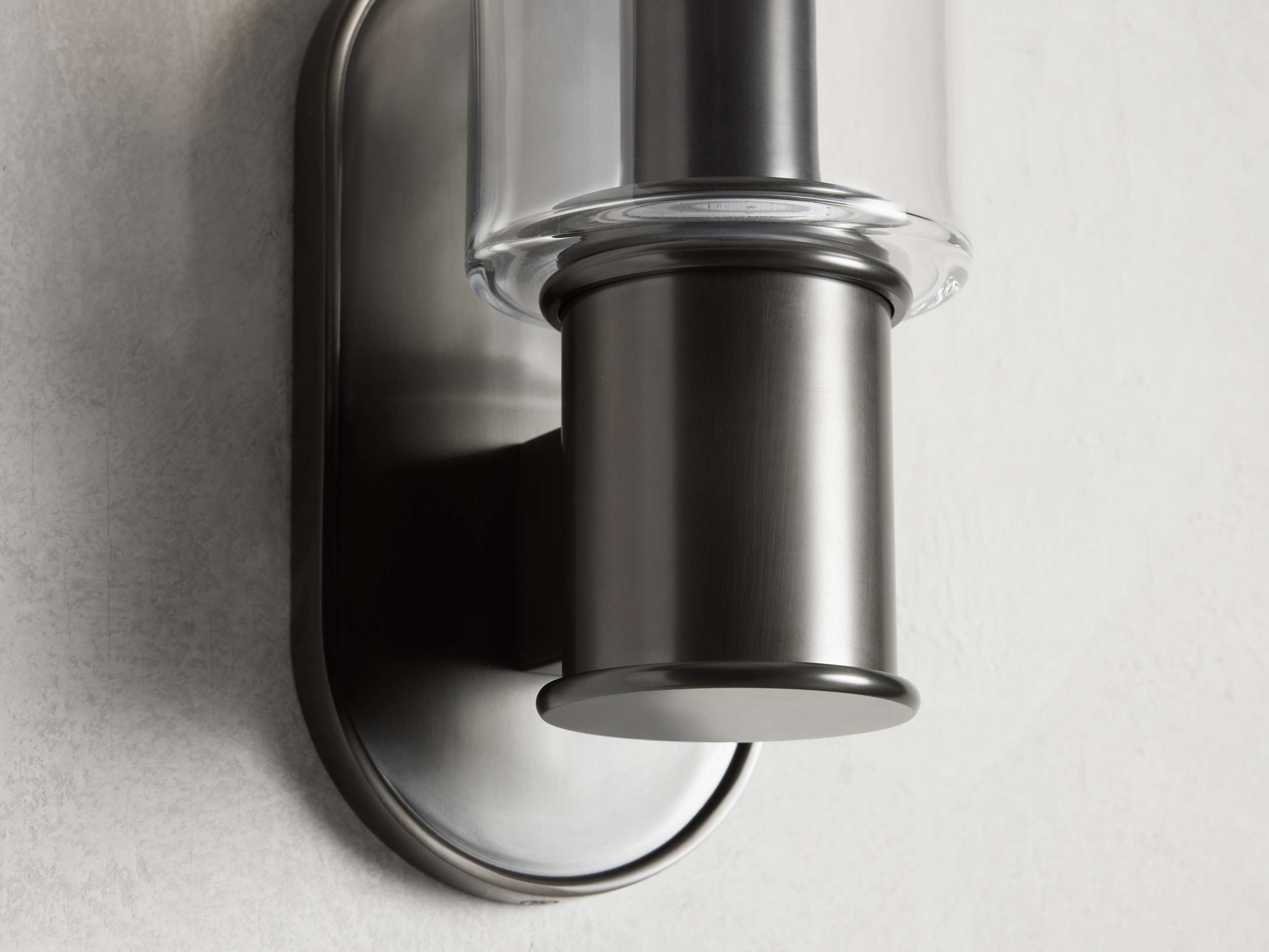 Harlin Wall Light in Clear Bronze, Hardwired Wall Sconce, detail 3