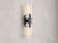Harlin Double Wall Light in Clear Bronze, Hardwired Wall Sconce, 4.25" w x 8.75" h