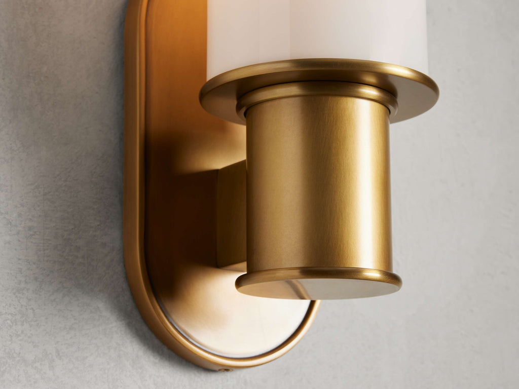 Harlin Wall Light in Milk, Hardwired Wall Sconce, detail 6