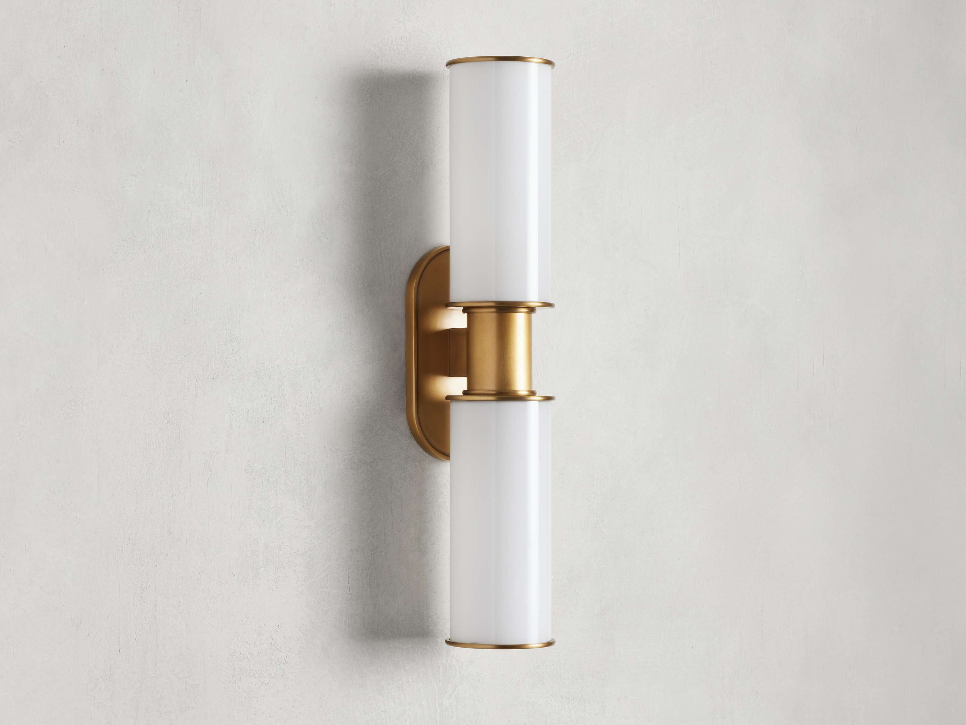 Harlin Double Wall Light in Milk, Hardwired Wall Sconce, detail 6