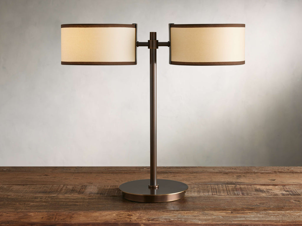 Daphne 2-Light Table Light, Bedside Table Lamp, 8" w x 8" d x 1" h