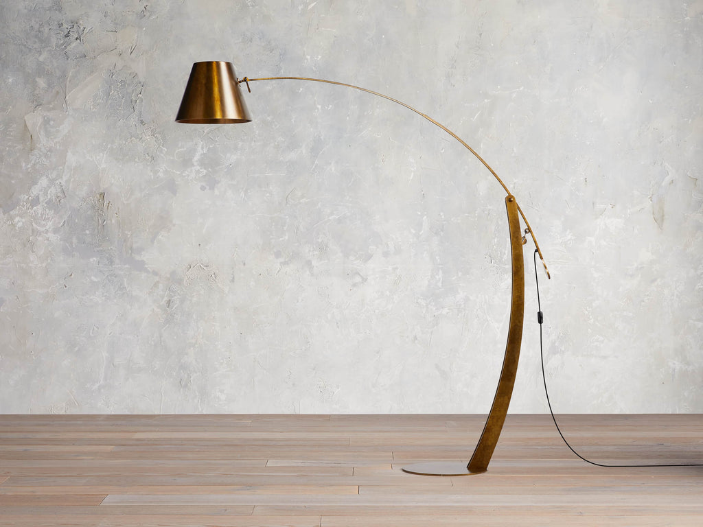 Arcadia Bronze Arc Floor Light, Floor Lamp, Dimensions 70"