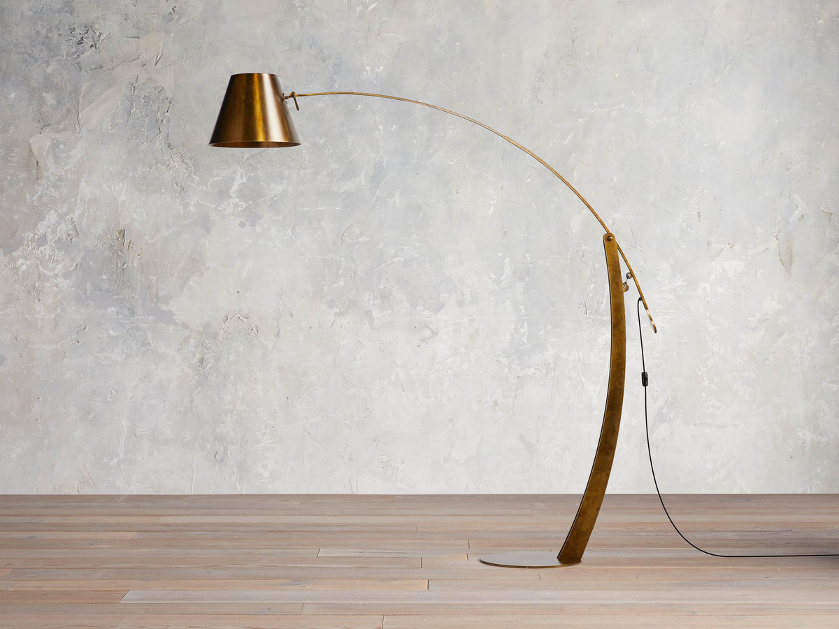 Arcadia Bronze Arc Floor Light, Floor Lamp, Dimensions 70"