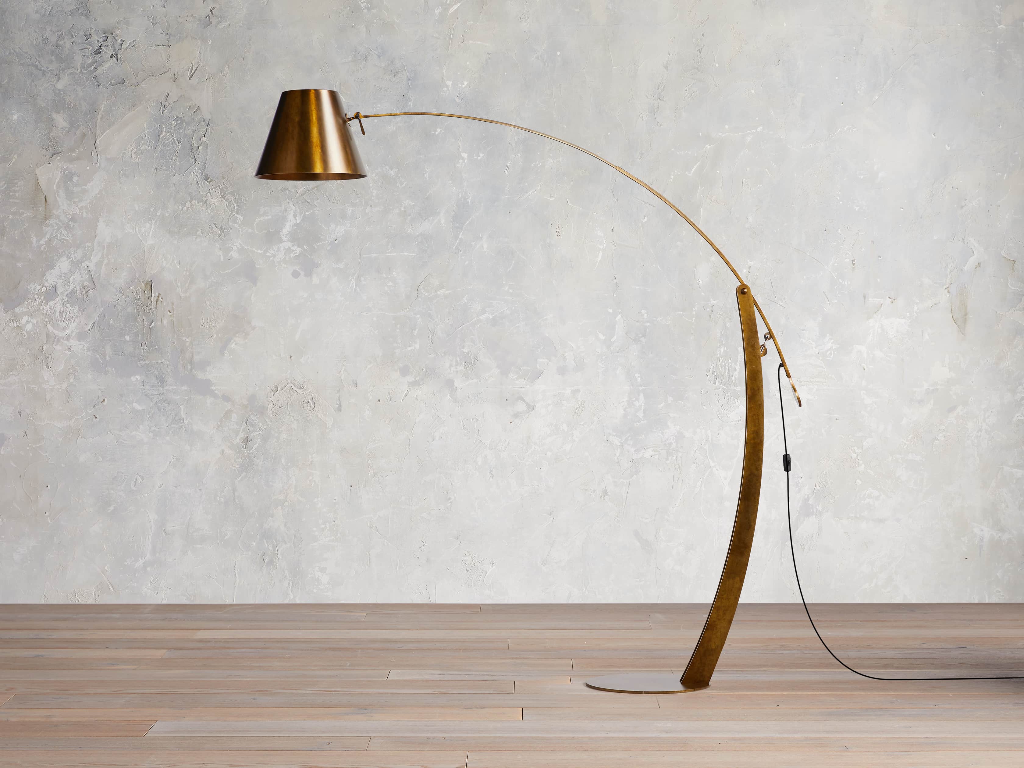 Arcadia Bronze Arc Floor Light, Floor Lamp, Dimensions 70"