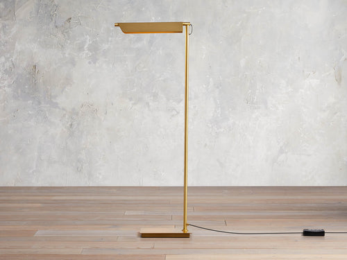 Axle Brass Floor Light, Floor Lamp, 13.5" w x 4" d