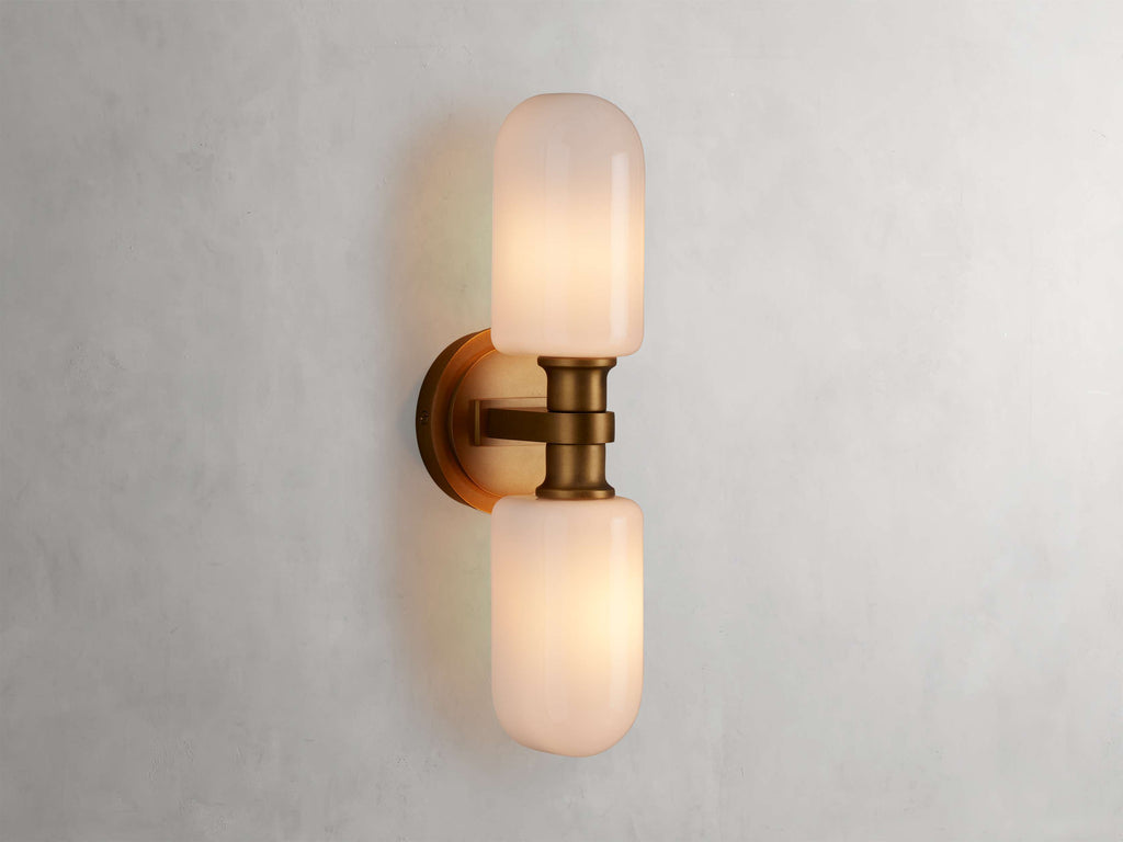 Zayd Double Wall Light, Bedroom Wall Sconce, Dimensions 16.25"