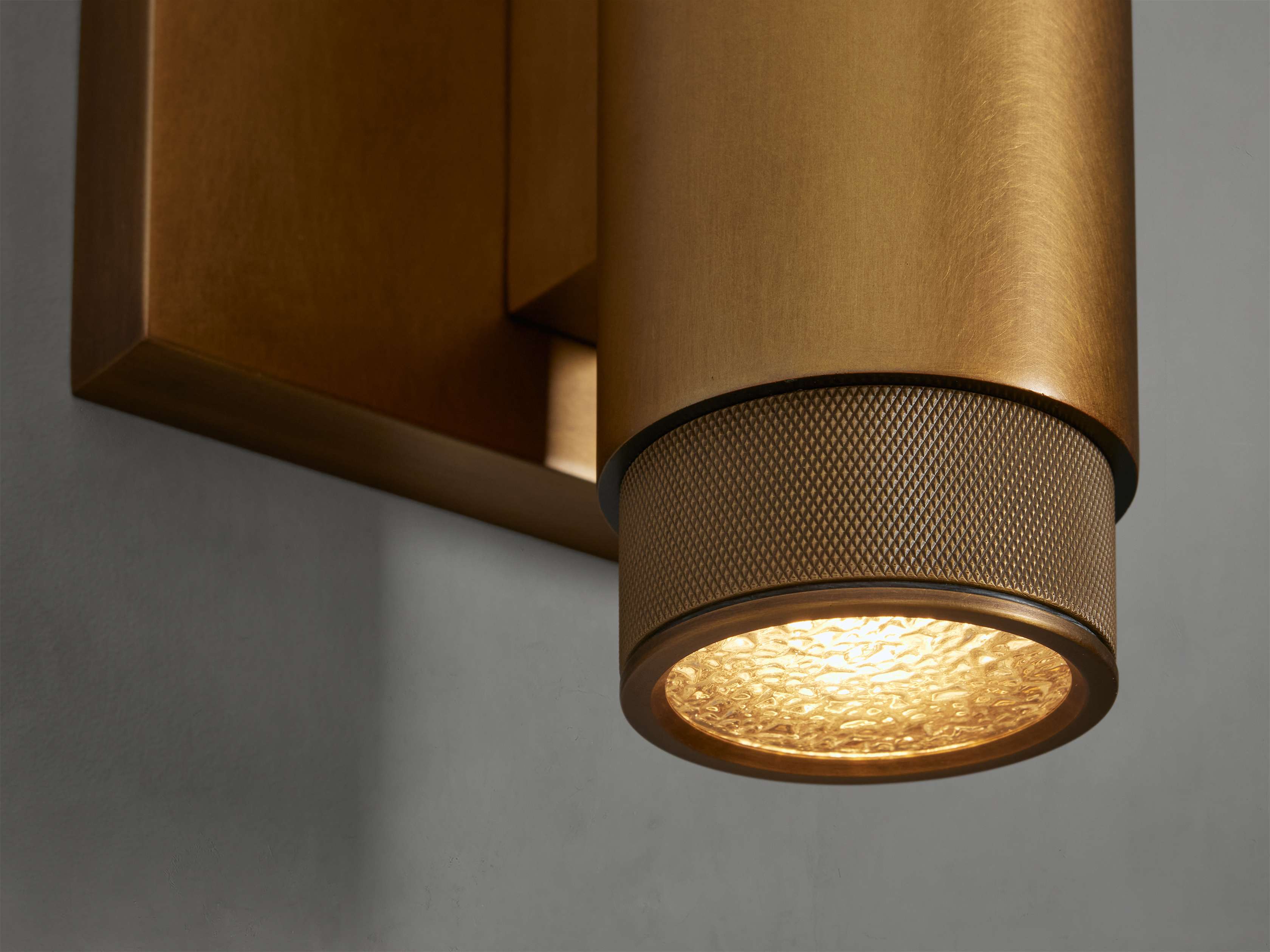 Spotlight Exterior Sconce in Brass, Outdoor Wall Light, detail 5