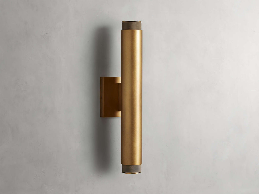 Spotlight Exterior Sconce in Brass, Outdoor Wall Light, detail 6