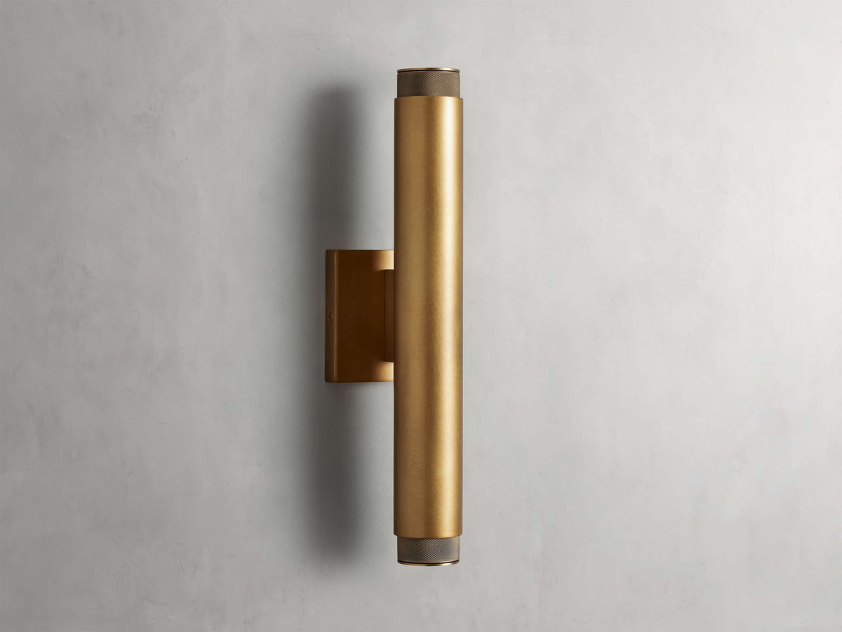 Spotlight Exterior Sconce in Brass, Outdoor Wall Light, detail 6