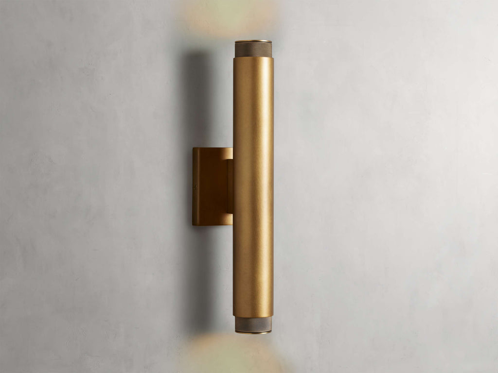Spotlight Exterior Sconce in Brass, Outdoor Wall Light, detail 2