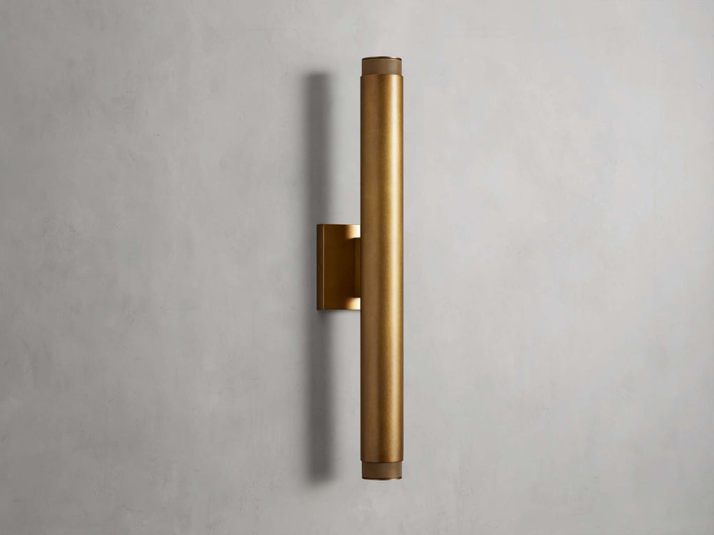 Spotlight Exterior Sconce in Brass, Outdoor Wall Light, detail 8