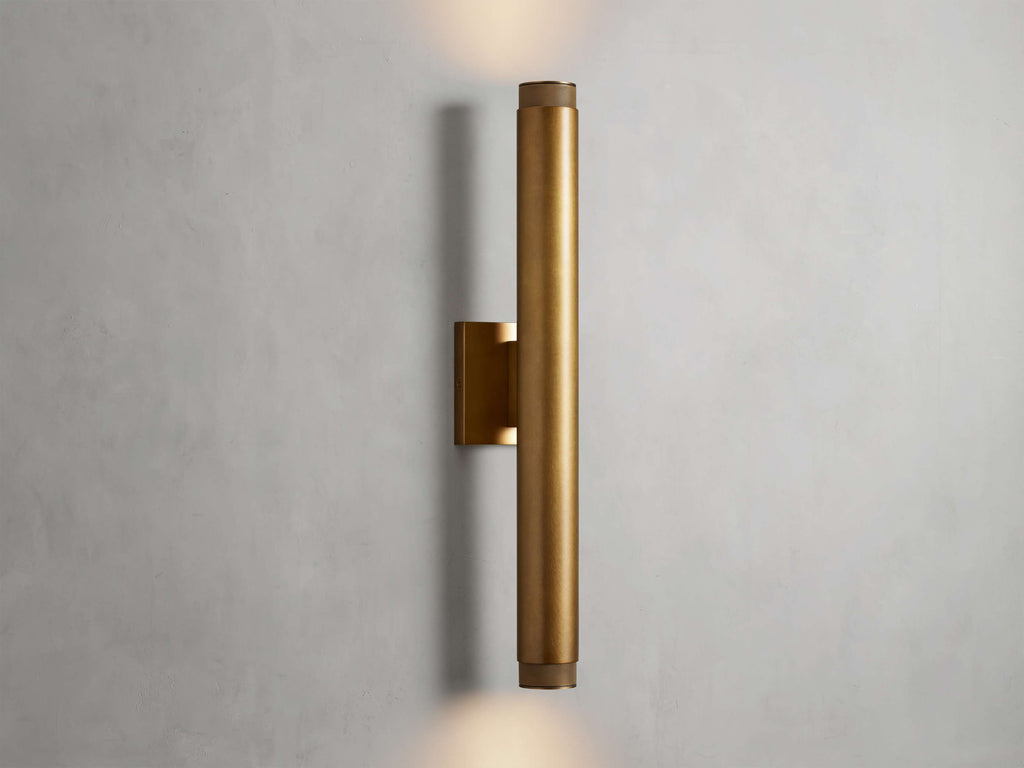 Spotlight Exterior Sconce in Brass, Outdoor Wall Light, detail 3