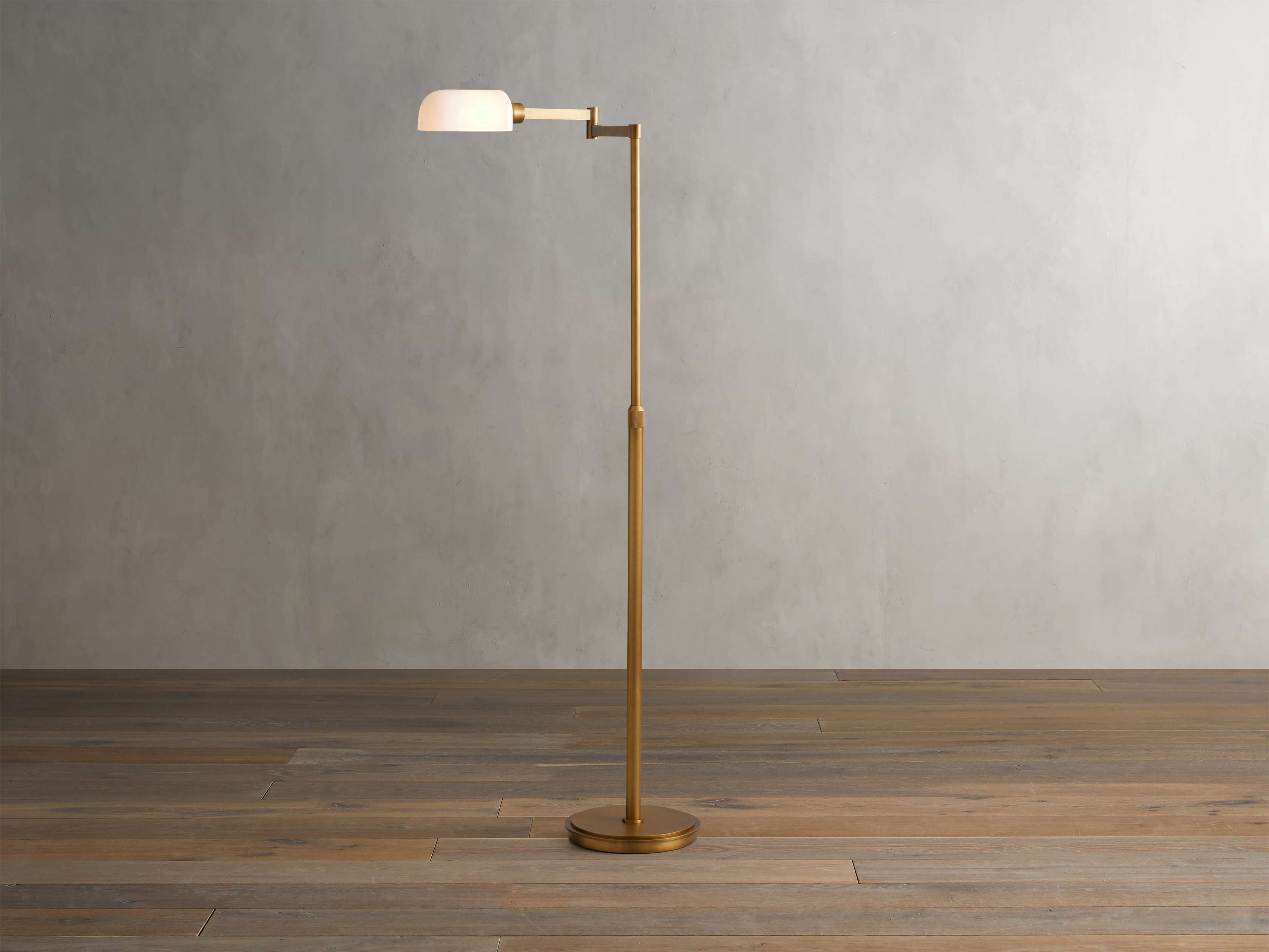 Zayd Pivot Arm Floor Light, Floor Lamp, Dimensions 53"