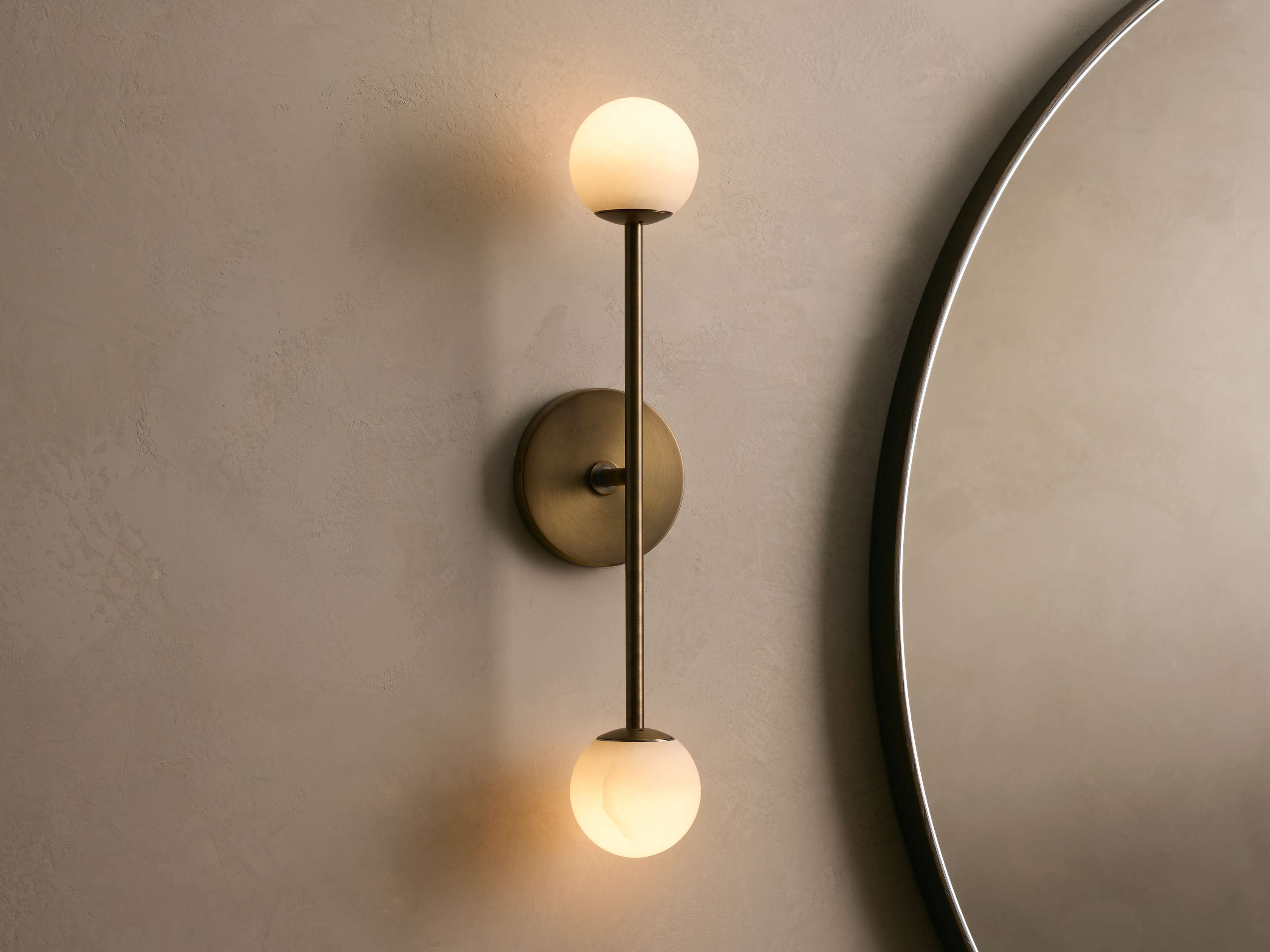 Girouette Double Wall Light, Hardwired Wall Sconce, Dimensions 4.5"