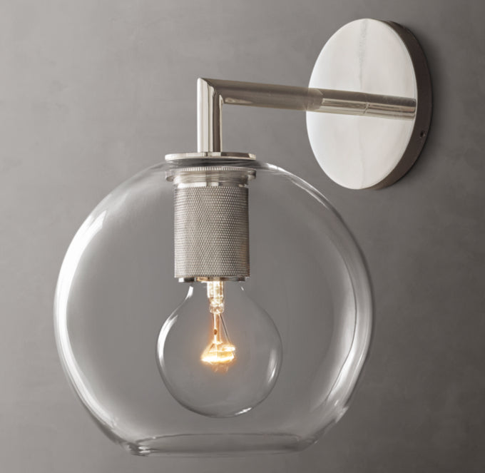 Utilitaire Globe Shade Wall Light, Bathroom Wall Sconce, detail 18