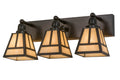 T Mission 24 Inch 3-Light 10.00" Craftsman Brown Wall Sconce front view
