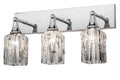 Metro Fusion Licorice 24 Inch 3-Light 13.00" Black Metal,Chrome Wall Sconce front view