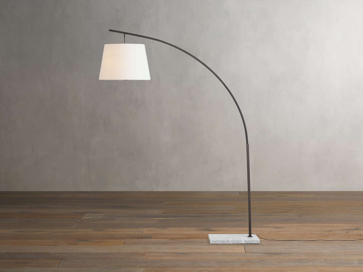 Tadeo Floor Lamp floor lamp in brass, marble, iron, fabric, bronze | Tianguang Select