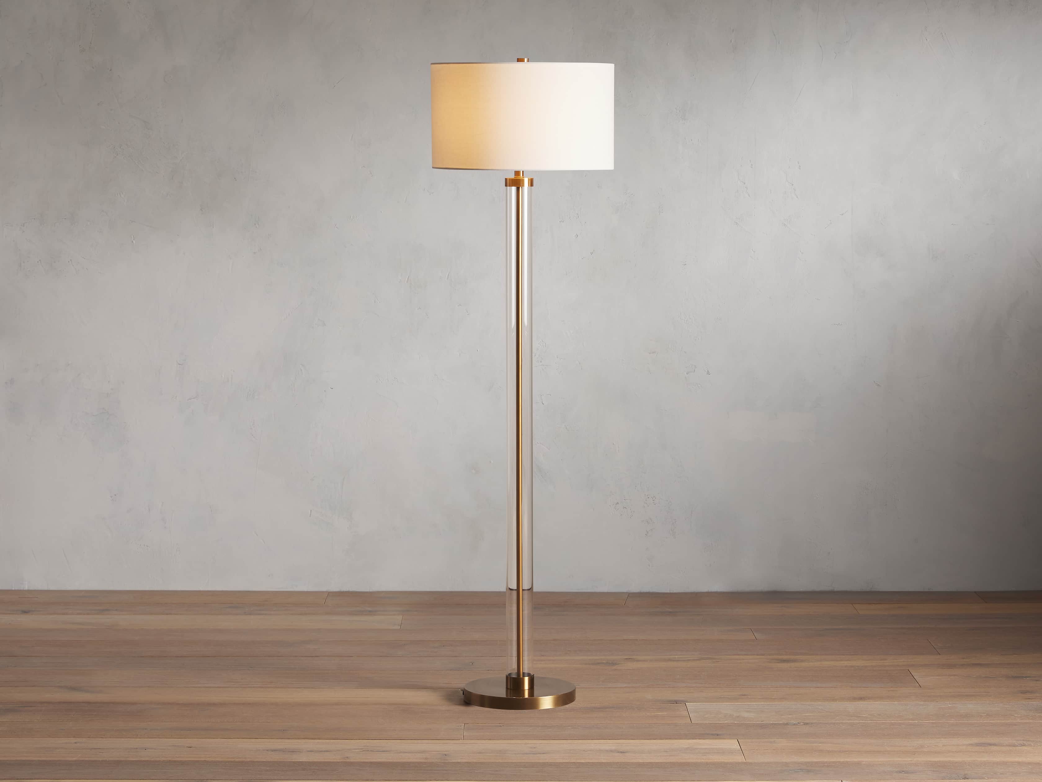 Glass Column Floor Light, Floor Lamp, Dimensions 19"