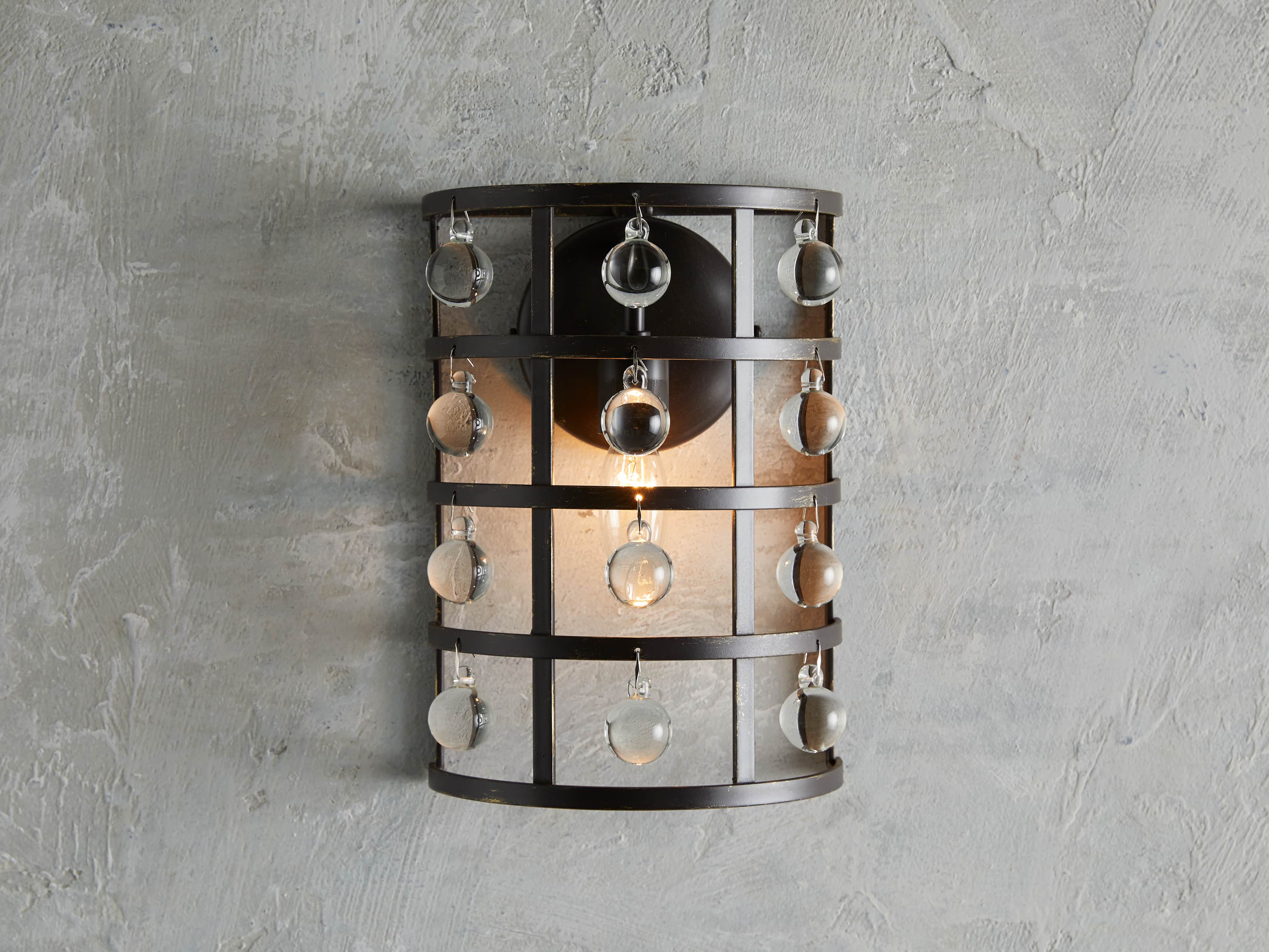 La Cage Wall Light, Hardwired Wall Sconce, Dimensions 7.5"