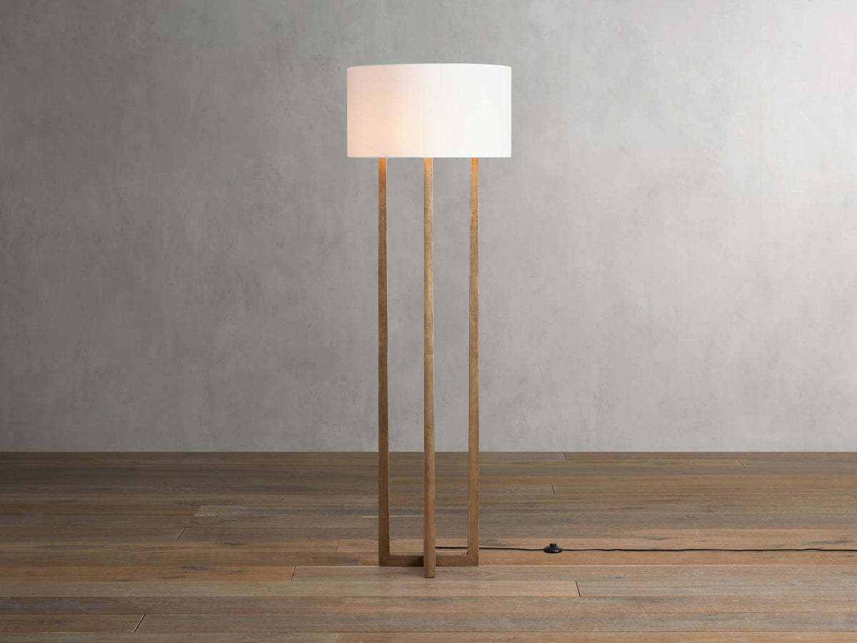 Emmet Floor Lamp floor lamp in brass, fabric, bronze | Tianguang Select
