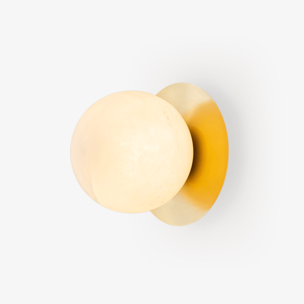 Orrila Dawn Alabaster Wall Light, Hardwired Wall Sconce, Metal, Dia 18cm x H 17cm