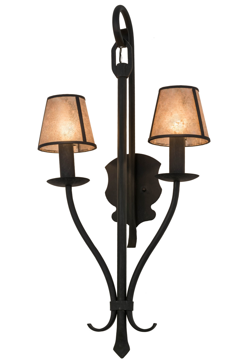Nehring 2-Light 41.00" Costello Black Wall Sconce front view