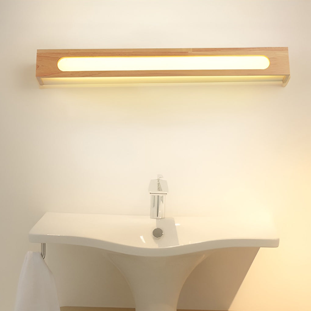 Box Wood Waterproof LED Nordic Wall Light Mirror Light Sconces, Bathroom Vanity Light, detail 3