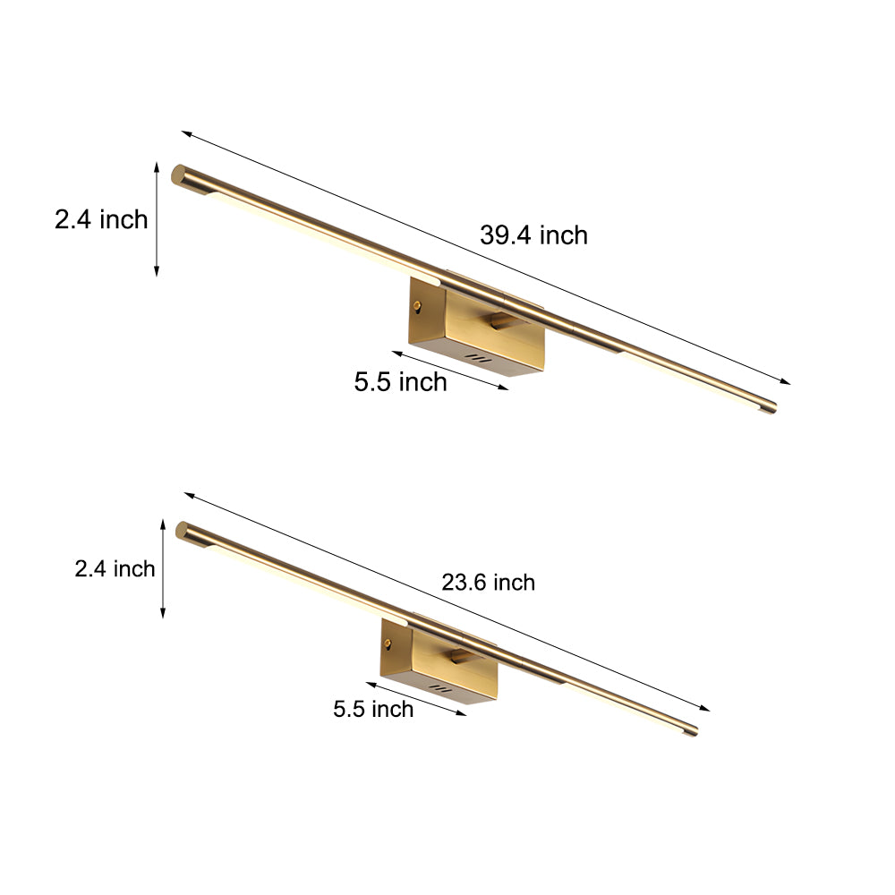 Contemporary Gold LED Bathroom Vanity Fixture - 23.6" & 39.4", Warm & White Light for Stylish Illumination, Bathroom Vanity Light, detail 5
