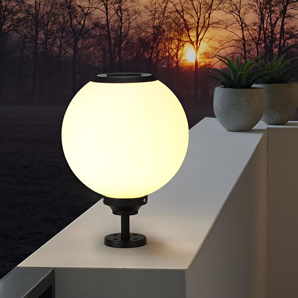 Glass Ball Waterproof Three Step Dimming LED Solar Post Caps Lights Pillar Light, Outdoor Wall Light, detail 2