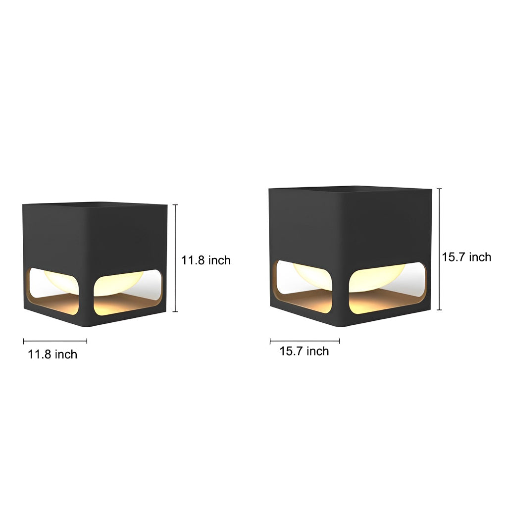Square Waterproof Flowerpot LED Black Contemporary Exterior Fence Post Lights, Outdoor Wall Light, detail 4
