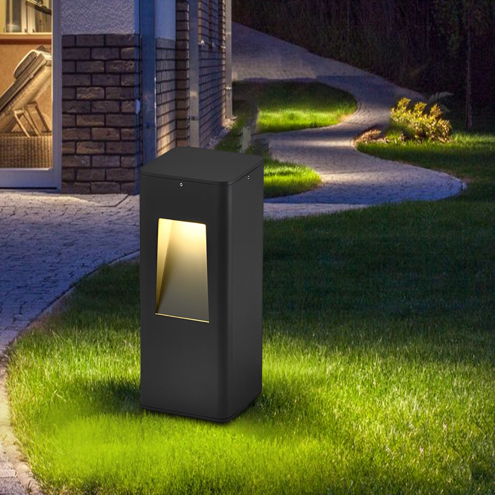 Exterior Waterproof LED Aluminum Black Contemporary Lawn Lamp Pathway Lights, Outdoor Wall Light, 11.8"