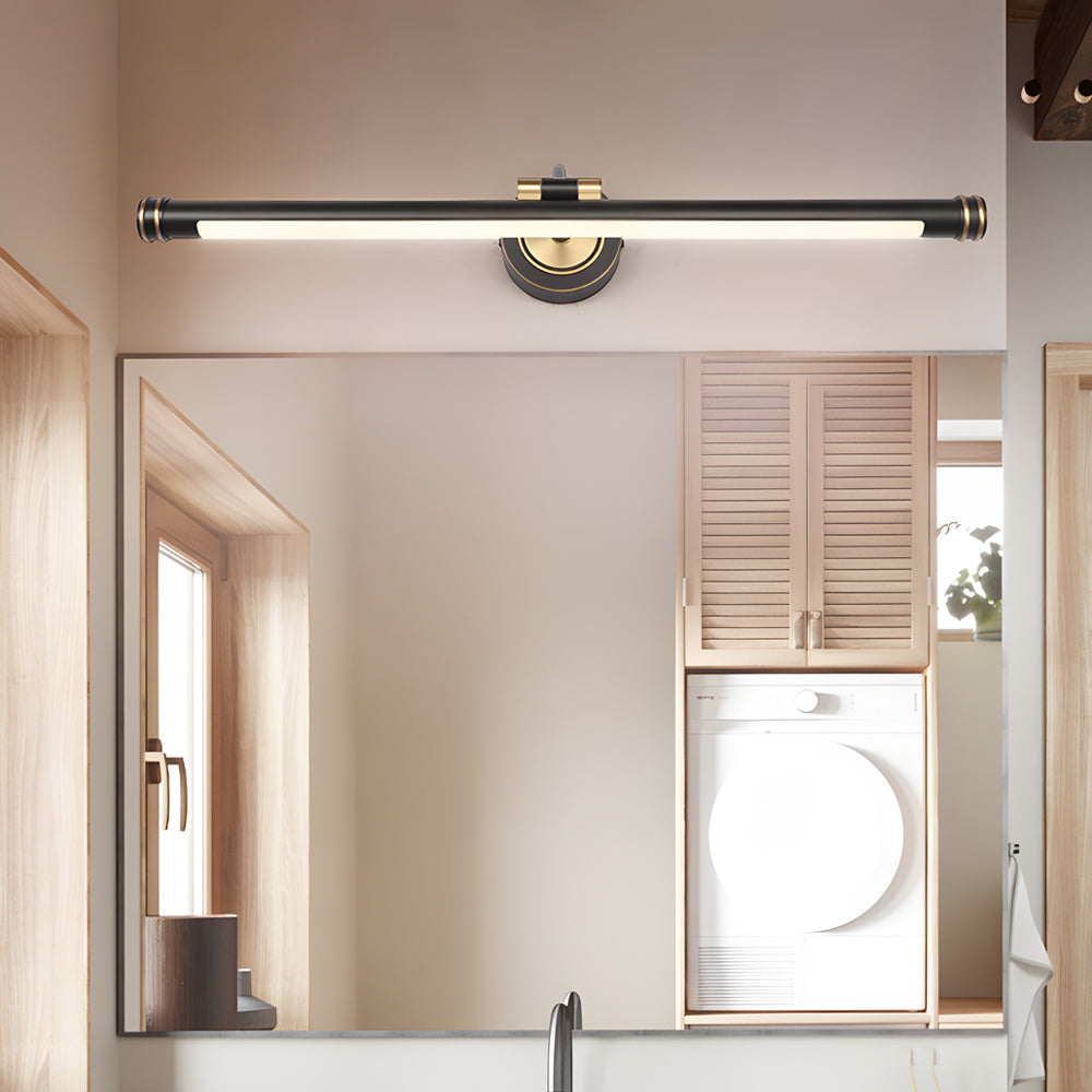 Elegant Linear Gold/Black LED Vanity Fixture for Bathroom - Vintage Style, Bathroom Vanity Light, detail 3