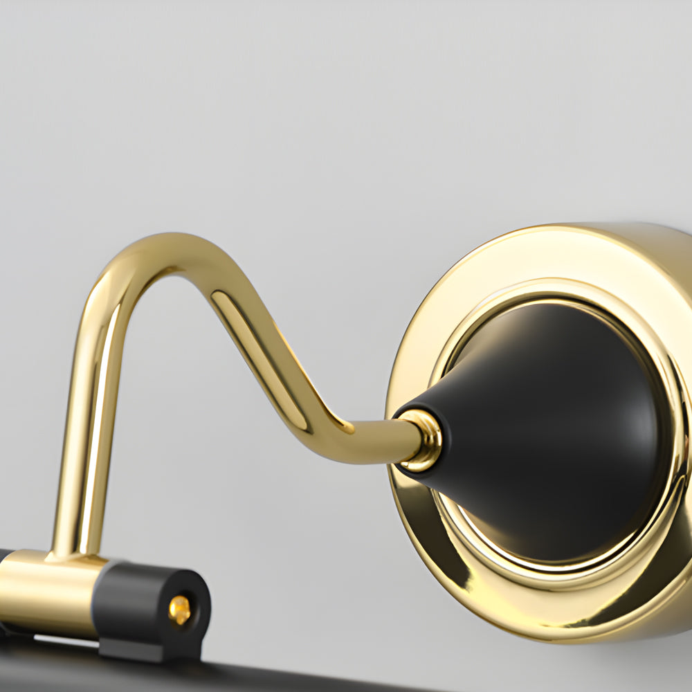 Gold and Black Rotatable Linear Vintage LED Bathroom Vanity Fixture, Bathroom Vanity Light, detail 6