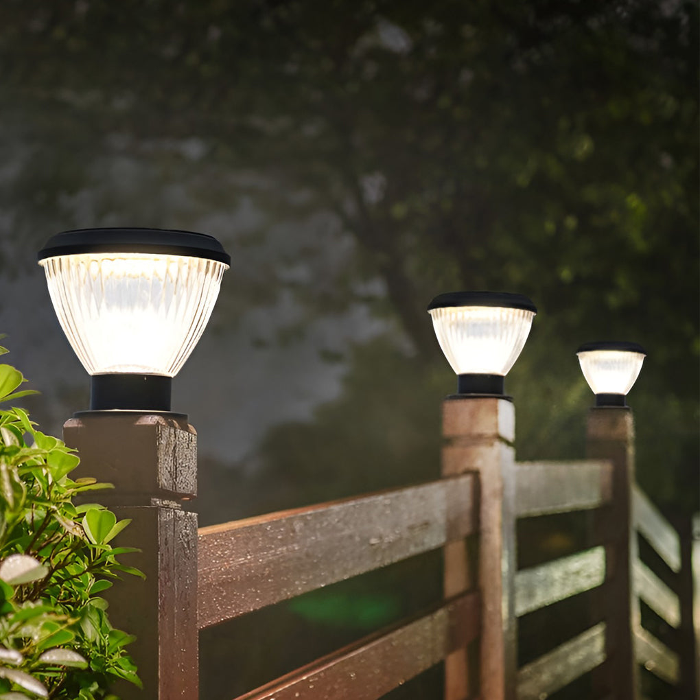 Circular LED Fast Charging Black Contemporary Solar Post Caps Lights Pillar Light, Outdoor Wall Light, detail 4