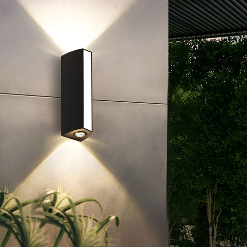 Box Led Up and Down Lights Waterproof Black Contemporary Wall Light, Bedroom Wall Sconce, detail 2