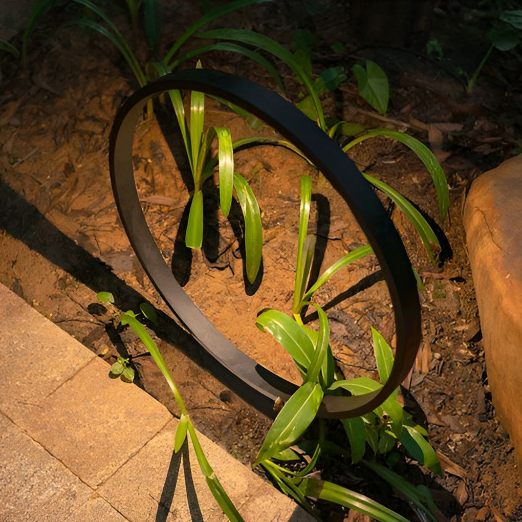 Clean-Lined Circle Design Waterproof LED Black Contemporary Pathway Lights, Outdoor Wall Light, detail 5