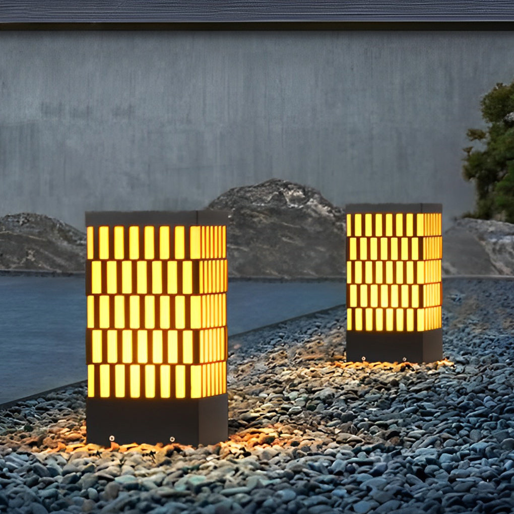 Retro Grid Designed Waterproof LED Black Contemporary Lawn Lamp Exterior Lighting, Outdoor Wall Light, detail 4